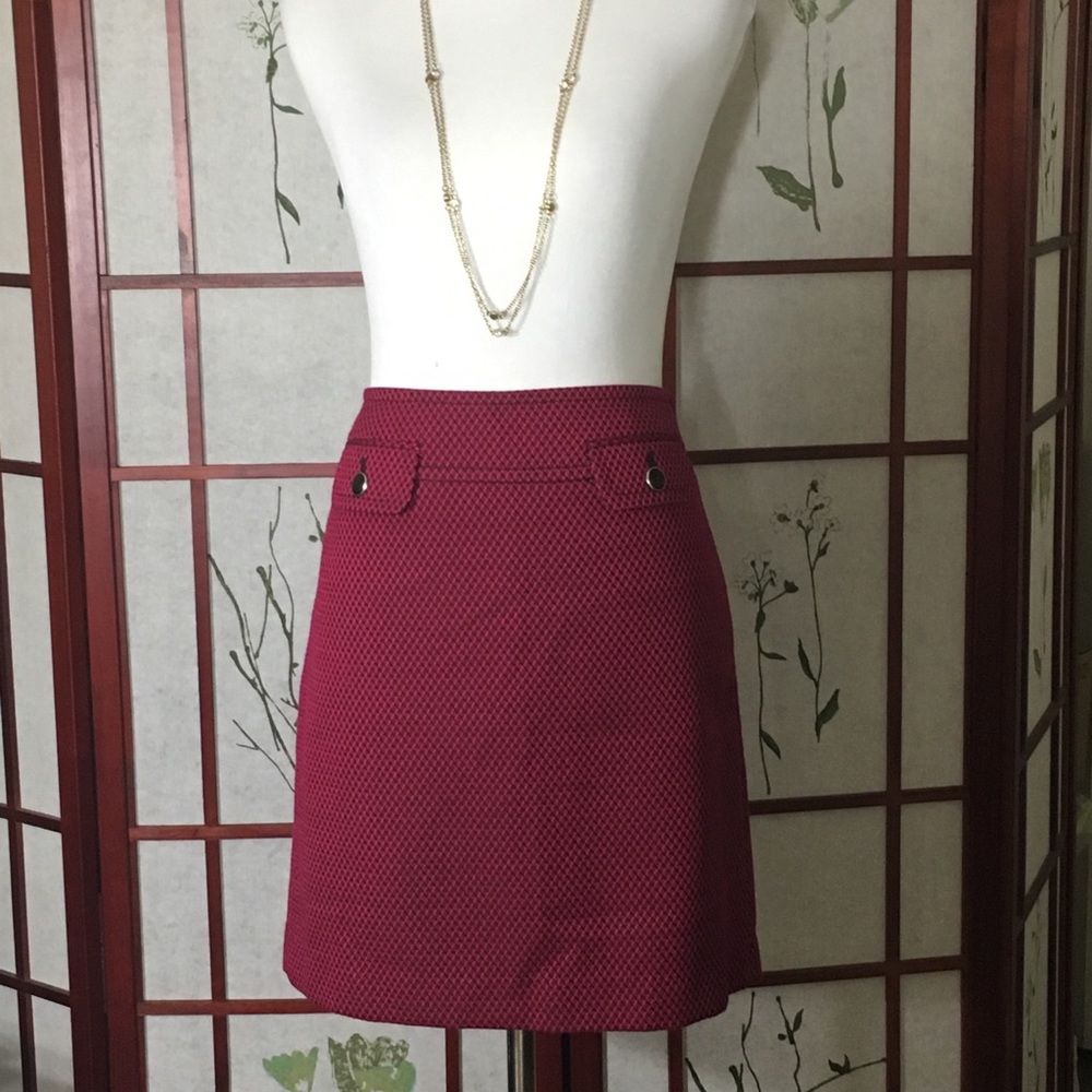 Ann Taylor Loft Midi Skirt Front Pockets Career